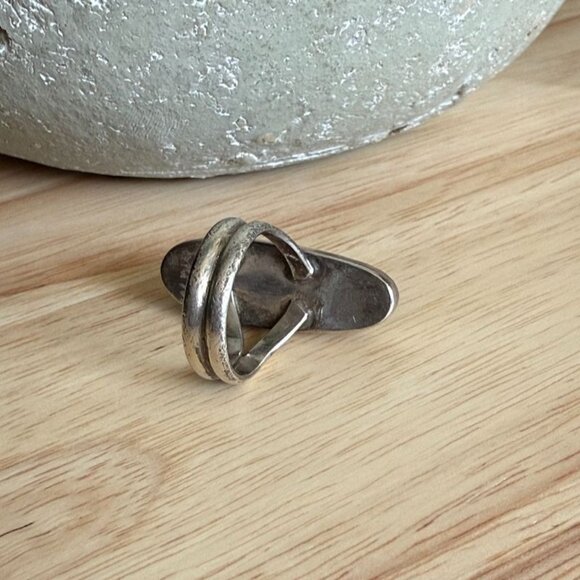 Vintage Turquoise Ring Size 4.5 Native American Sterling Silver Elongated - Picture 7 of 10
